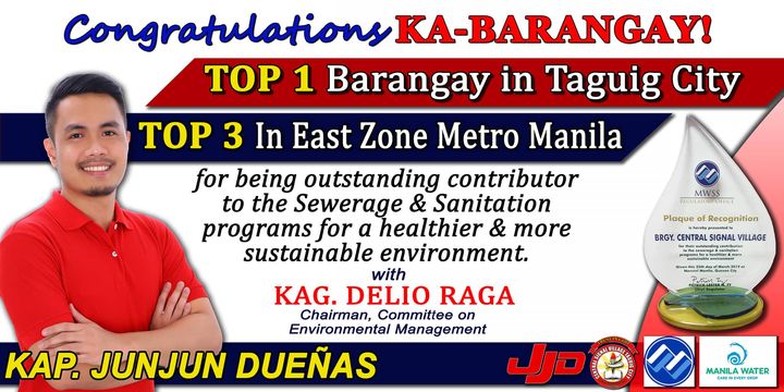 Congratulations! Barangay Central Signal Village of Taguig!